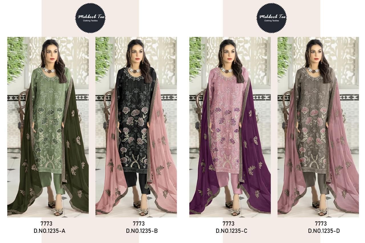 Dn 1235 By Mehboob Tex Georgette Pakistani Salwar Suit Exporters in India

